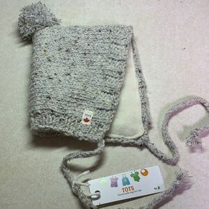 Rustic Knitted Bonnet, Fleece Lined
